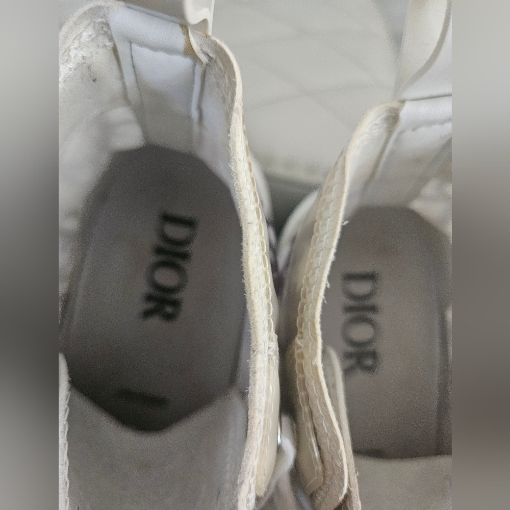 Dior Monogram High-Top Sneakers in Gray and White - Picture 8 of 10